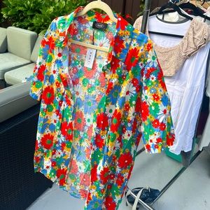 🌸 New W Tags Festival/Beach Floral Cover Up 🌸